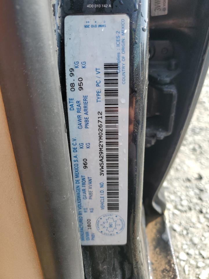 3VWSA29M2YM026712 2000 Volkswagen Jetta Gls