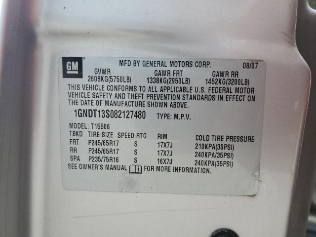 2008 Chevrolet Trailblazer Ls VIN: 1GNDT13S082127480 Lot: 57981954