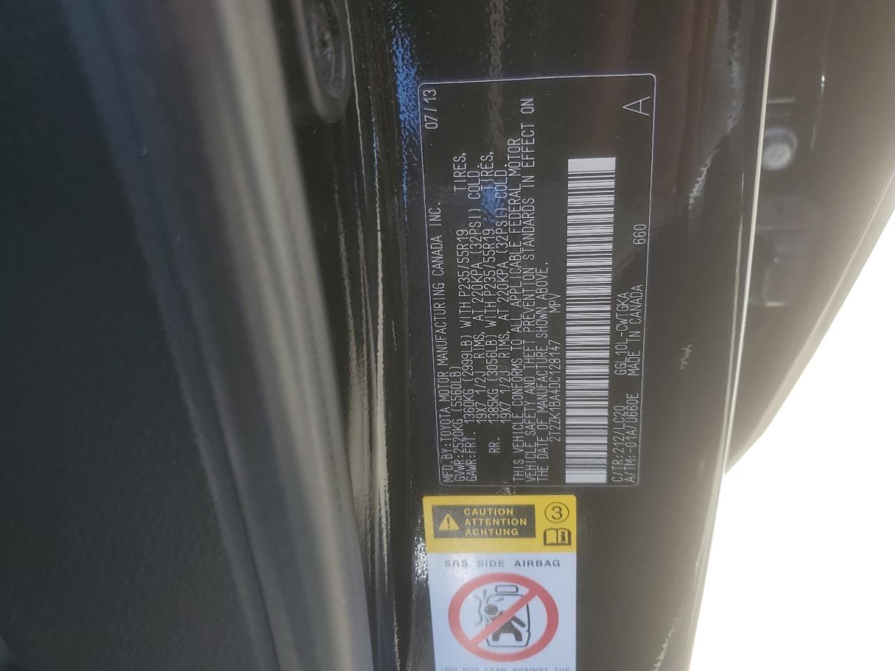 2T2ZK1BA4DC128147 2013 Lexus Rx 350