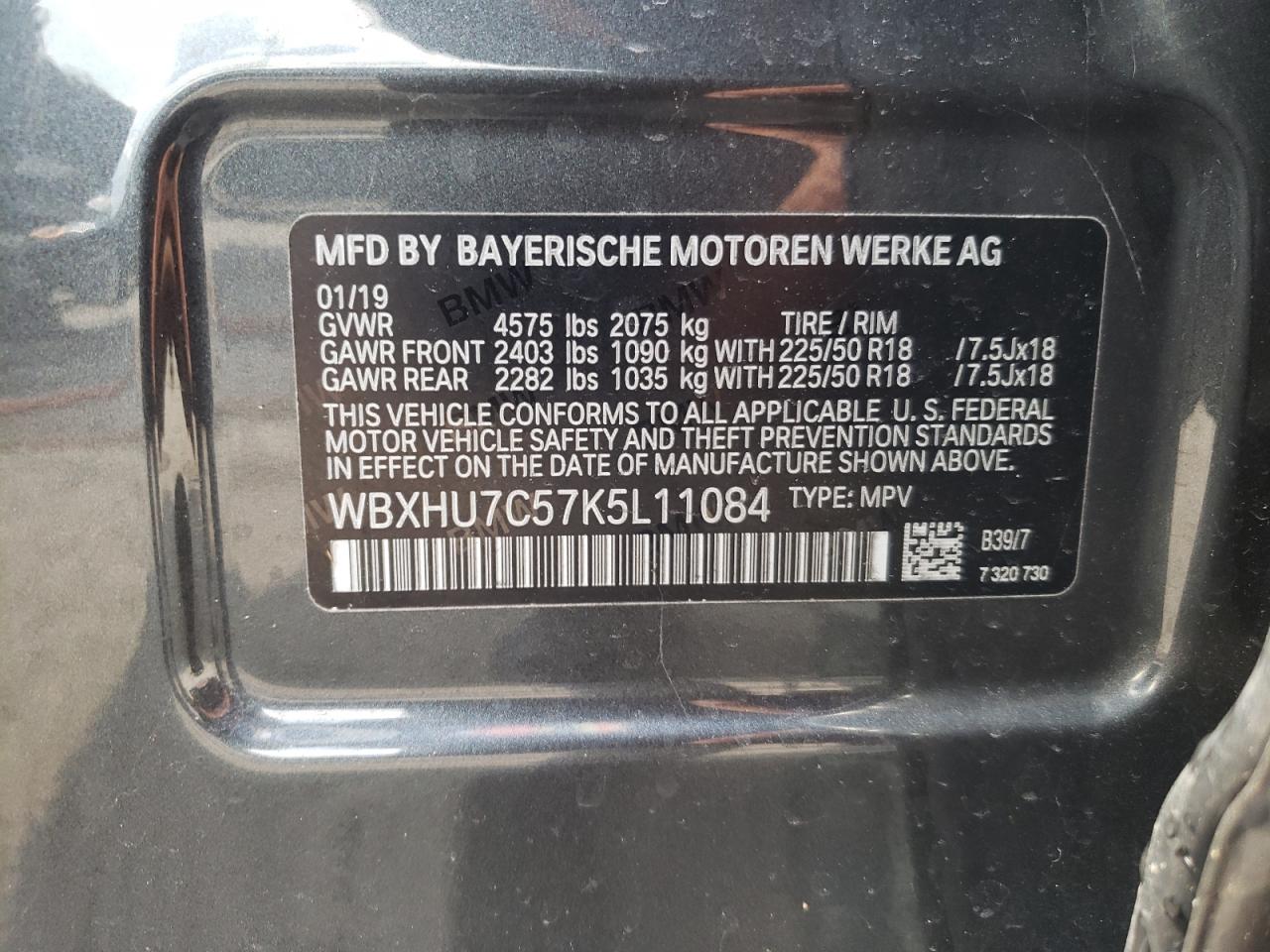 WBXHU7C57K5L11084 2019 BMW X1 Sdrive28I