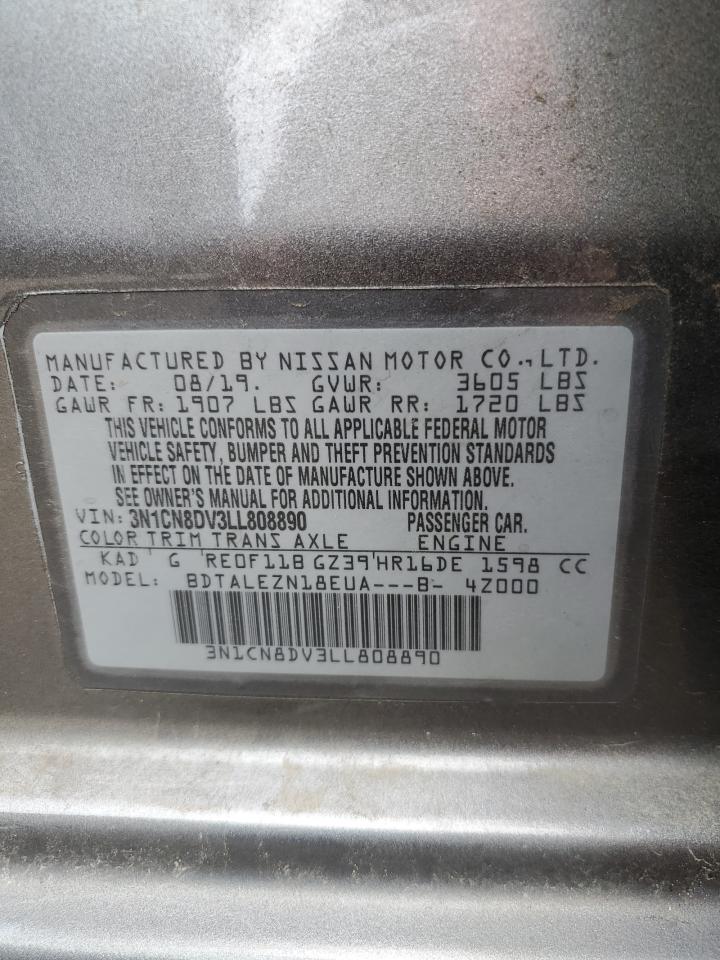 2020 Nissan Versa S vin: 3N1CN8DV3LL808890