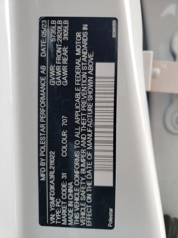 2024 Polestar 2 VIN: YSMFD3KA3RL211022 Lot: 59577604