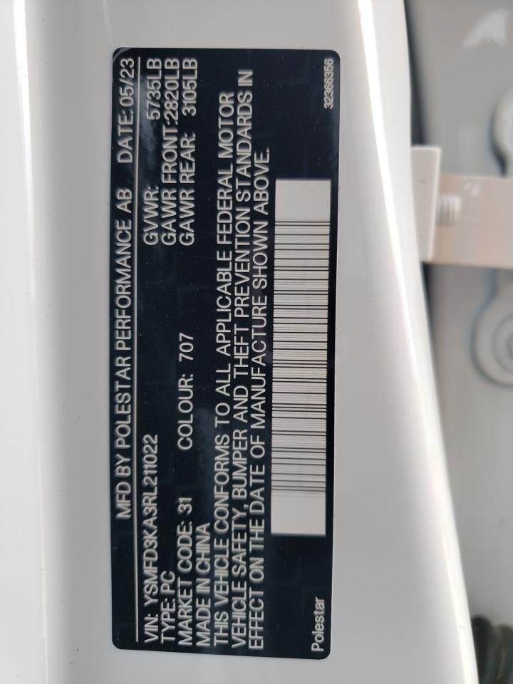 YSMFD3KA3RL211022 2024 Polestar 2