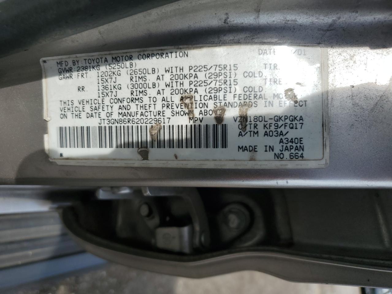 JT3GN86R620229617 2002 Toyota 4Runner Sr5