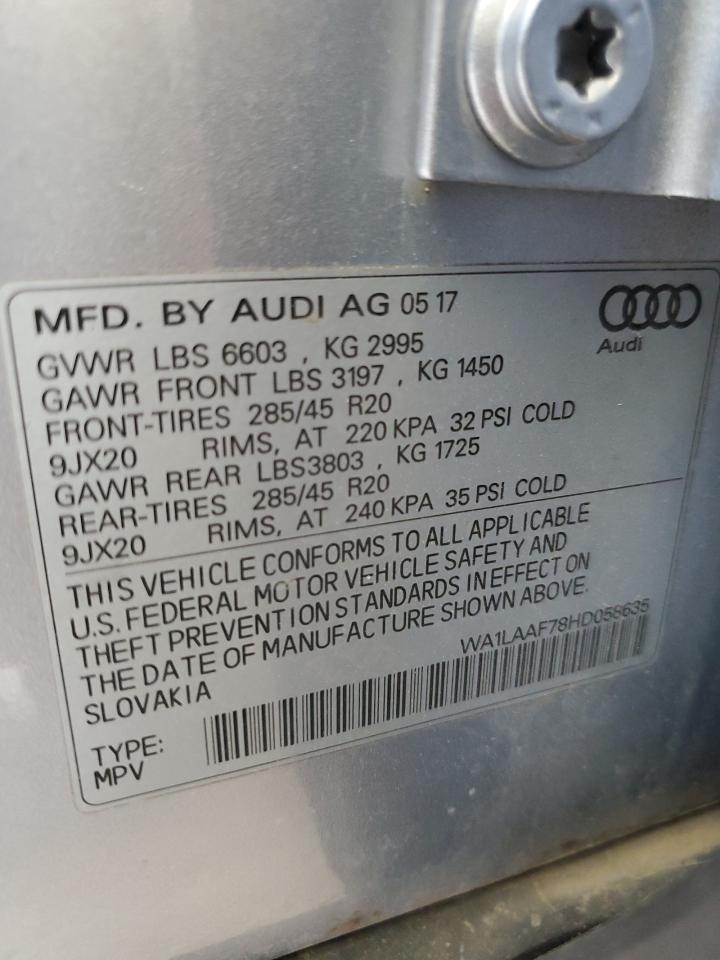 WA1LAAF78HD058635 2017 Audi Q7 Premium Plus