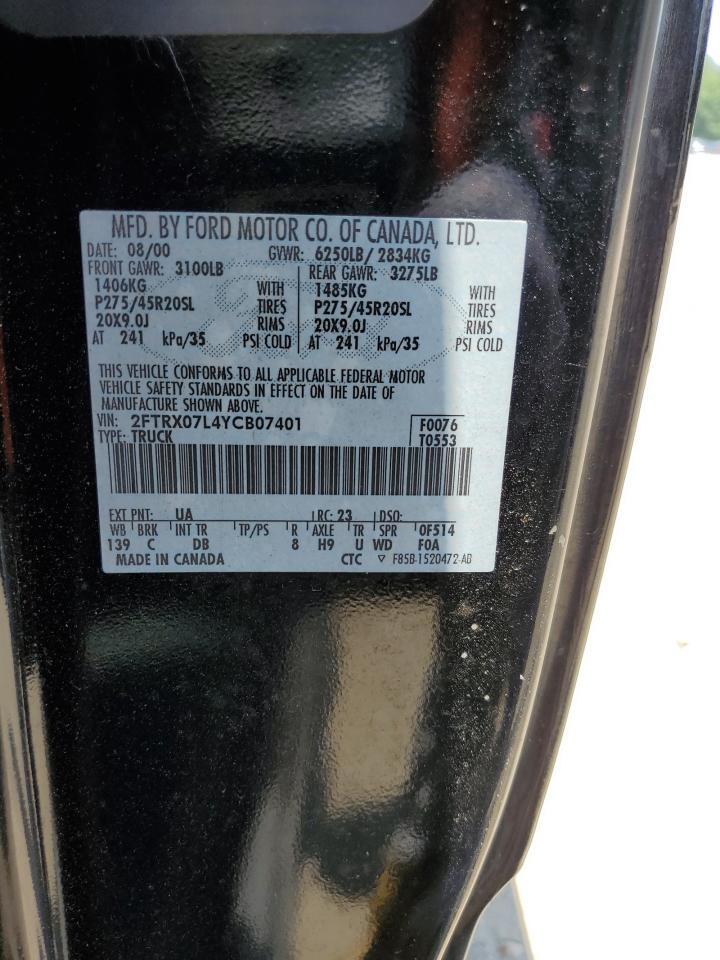 2FTRX07L4YCB07401 2000 Ford F150