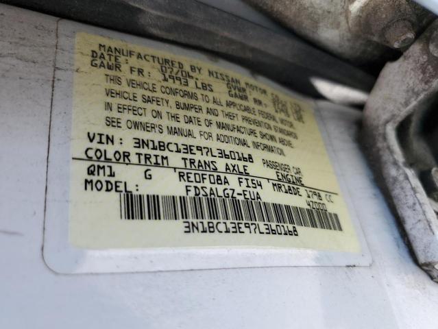 2007 Nissan Versa S VIN: 3N1BC13E97L360168 Lot: 58681124
