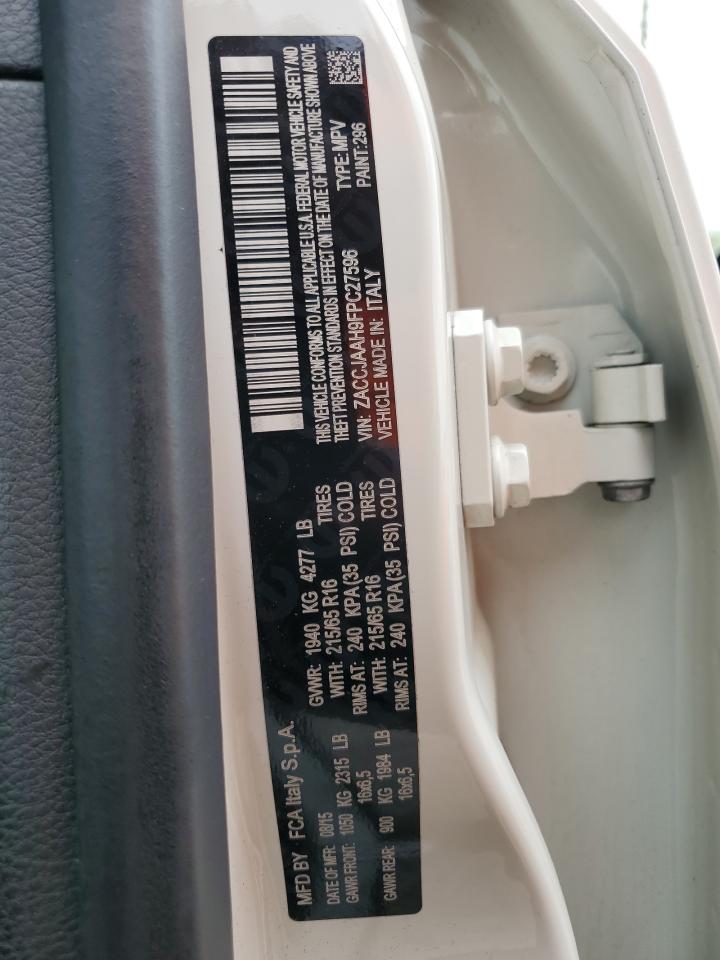 ZACCJAAH9FPC27596 2015 Jeep Renegade Sport