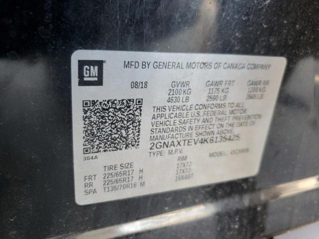 2019 Chevrolet Equinox Lt VIN: 2GNAXTEV4K6135425 Lot: 59504184