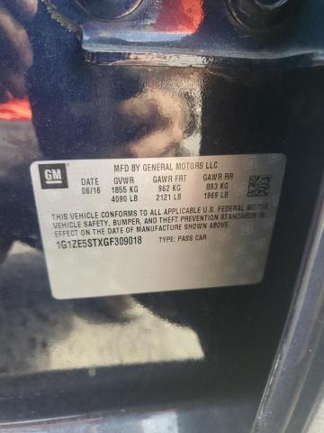 2016 Chevrolet Malibu Lt VIN: 1G1ZE5STXGF309018 Lot: 59046284