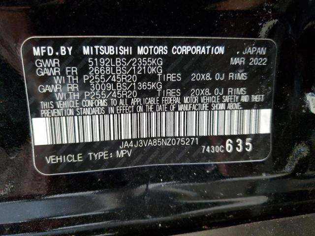 2022 Mitsubishi Outlander Sel VIN: JA4J3VA85NZ075271 Lot: 58891494