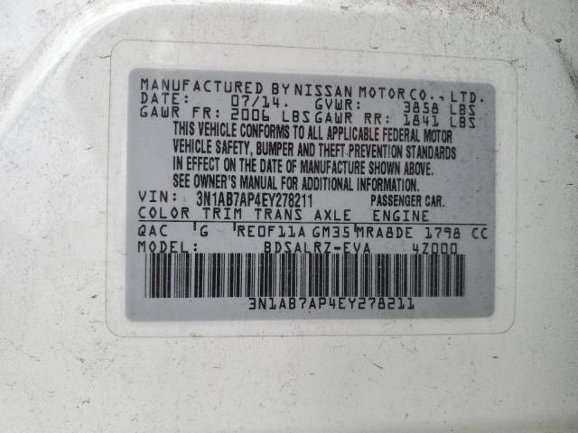 2014 Nissan Sentra S VIN: 3N1AB7AP4EY278211 Lot: 61041634