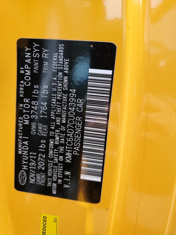 KMHTC6AD7CU043994 2012 Hyundai Veloster