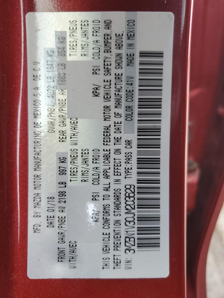 3MZBN1V30JM203629 2018 Mazda 3 Touring