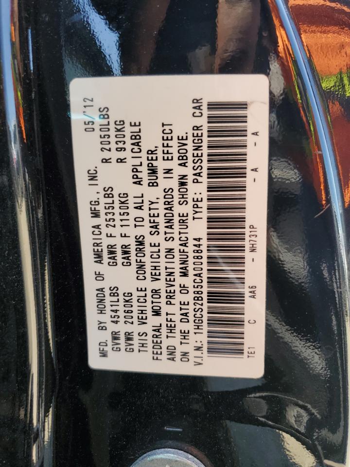 2012 Honda Accord Exl vin: 1HGCS2B85CA008844