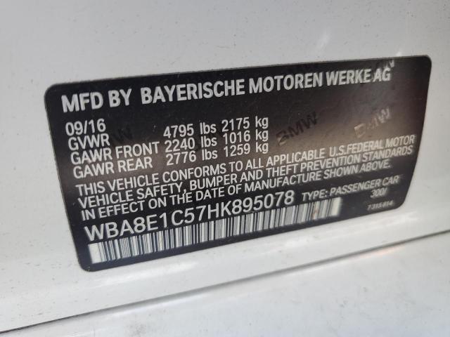 2017 BMW 330E VIN: WBA8E1C57HK895078 Lot: 58535024