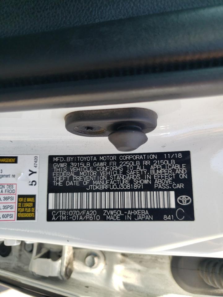 JTDKBRFU0J3081891 2018 Toyota Prius