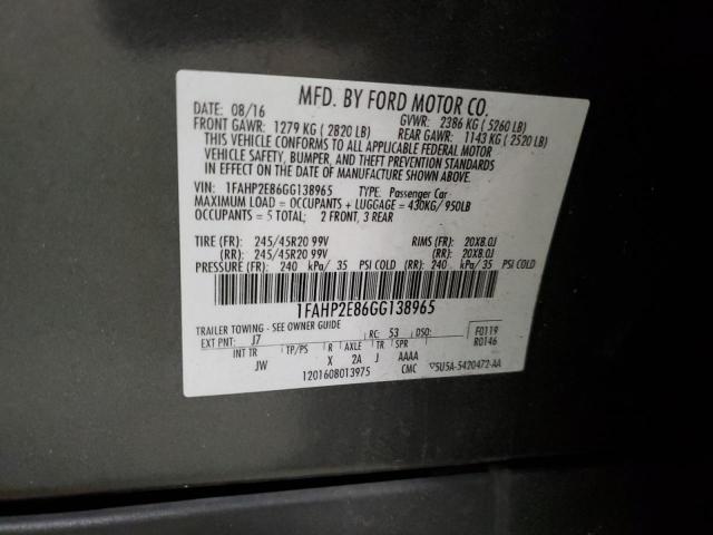 2016 Ford Taurus Sel VIN: 1FAHP2E86GG138965 Lot: 60507154