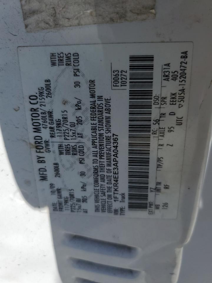 1FTKR4EE3APA04367 2010 Ford Ranger Super Cab