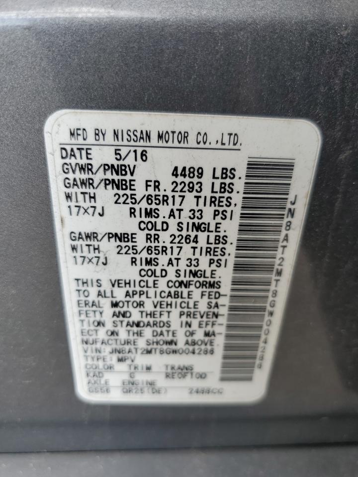 JN8AT2MT8GW004286 2016 Nissan Rogue S