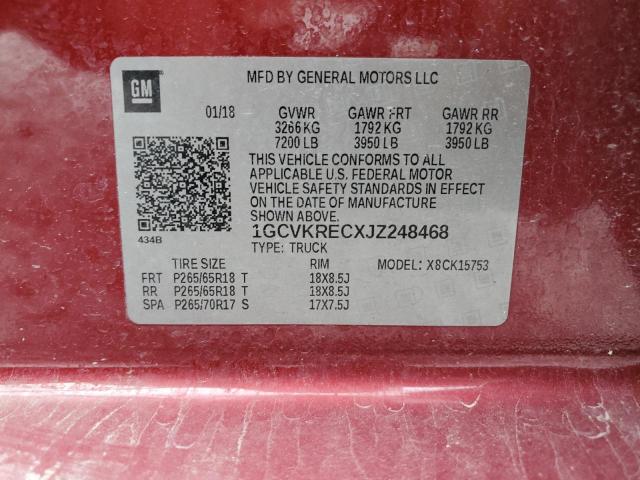 2018 Chevrolet Silverado K1500 Lt VIN: 1GCVKRECXJZ248468 Lot: 58920274