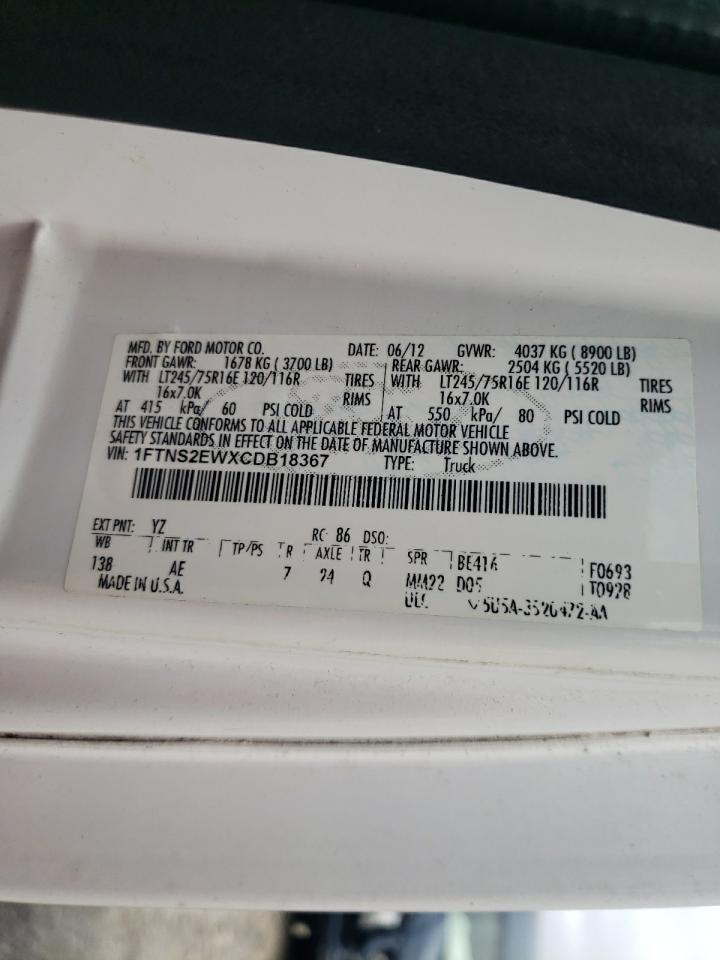 1FTNS2EWXCDB18367 2012 Ford Econoline E250 Van