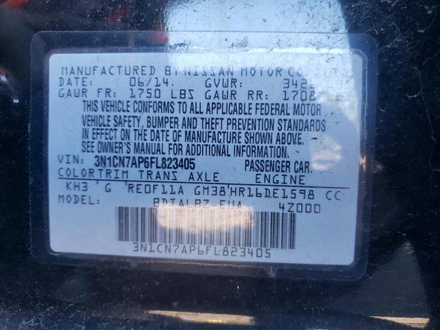 2015 Nissan Versa S VIN: 3N1CN7AP6FL823405 Lot: 60885464