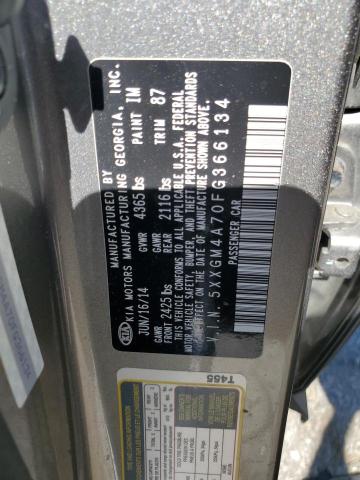 2015 Kia Optima Lx VIN: 5XXGM4A70FG366134 Lot: 58435324