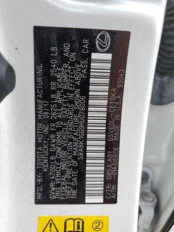 2017 Lexus Es 350 VIN: 58ABK1GG9HU078006 Lot: 60417204