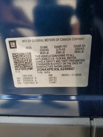 2020 Chevrolet Equinox Premier VIN: 2GNAXPEX5L6249847 Lot: 60304884