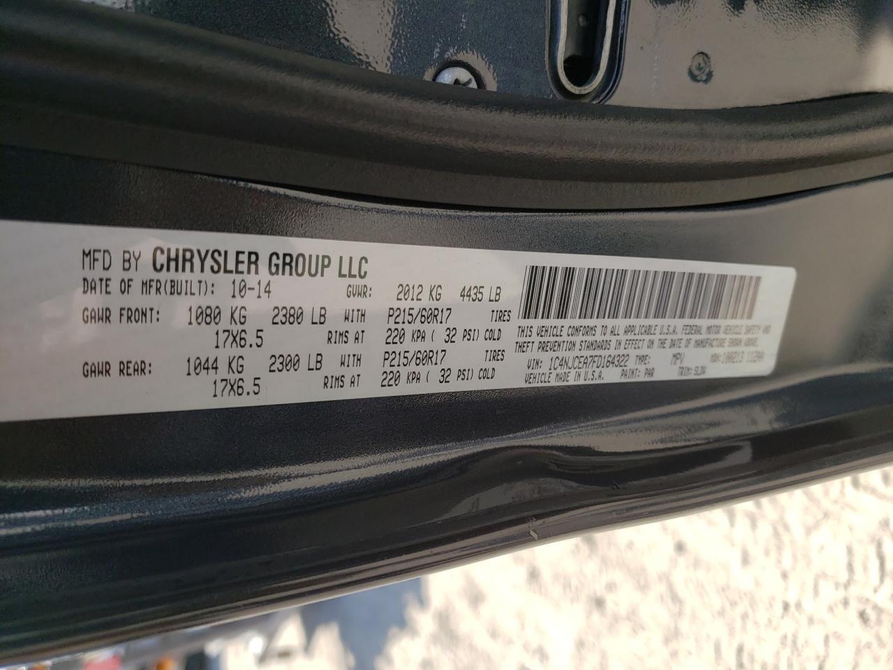 1C4NJCEA7FD164322 2015 Jeep Compass Latitude