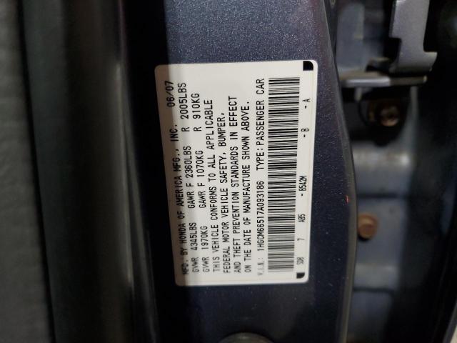 1HGCM66517A093186 2007 Honda Accord Ex