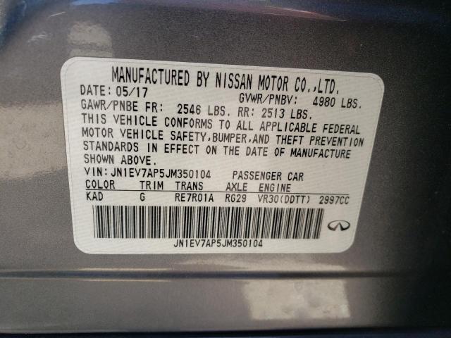 2018 Infiniti Q50 Luxe VIN: JN1EV7AP5JM350104 Lot: 57575584