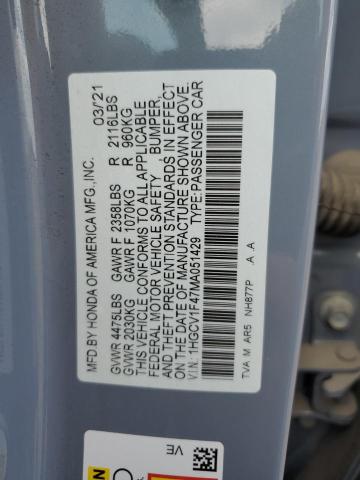 2021 Honda Accord Sport Se VIN: 1HGCV1F47MA051429 Lot: 60556604