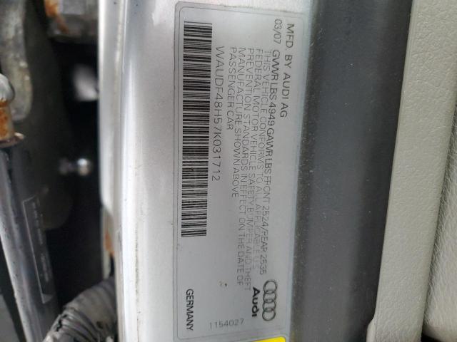 2007 Audi A4 2.0T Cabriolet Quattro VIN: WAUDF48H57K031712 Lot: 57243954