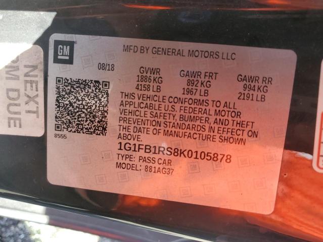 2019 CHEVROLET CAMARO LS - 1G1FB1RS8K0105878