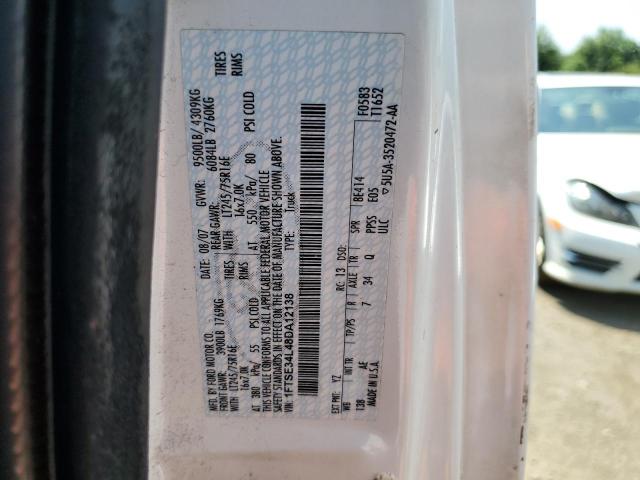 2008 Ford Econoline E350 Super Duty Van VIN: 1FTSE34L48DA12138 Lot: 59291264