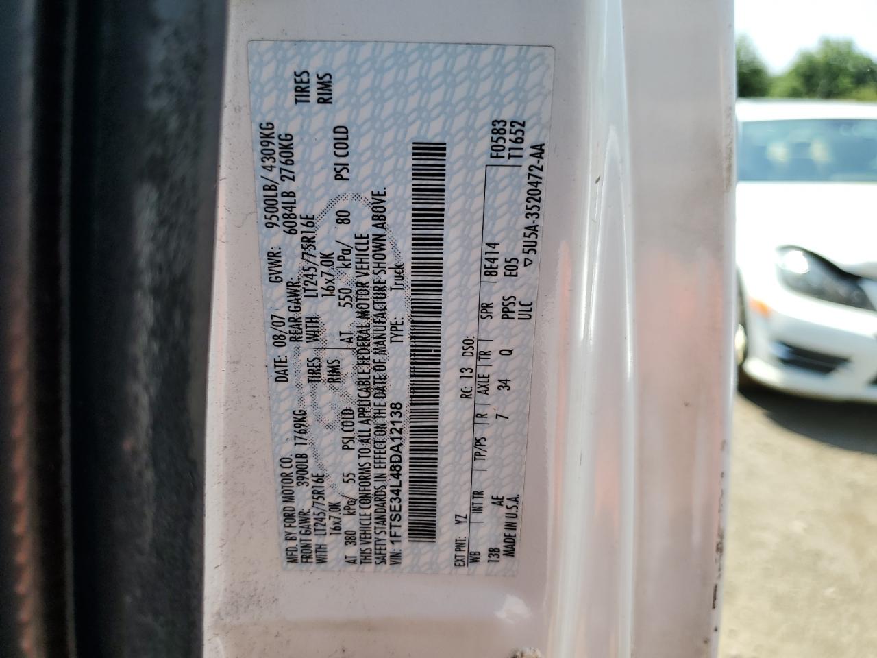 1FTSE34L48DA12138 2008 Ford Econoline E350 Super Duty Van