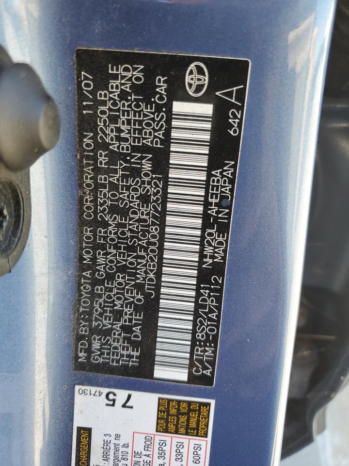 JTDKB20U087723321 2008 Toyota Prius