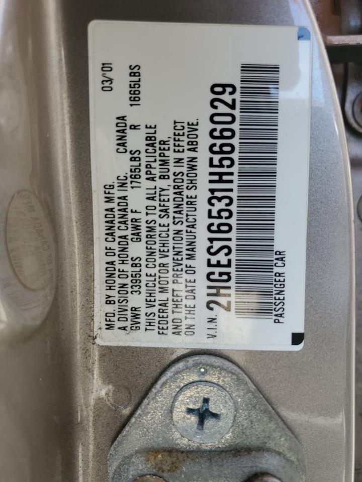 2HGES16531H566029 2001 Honda Civic Lx