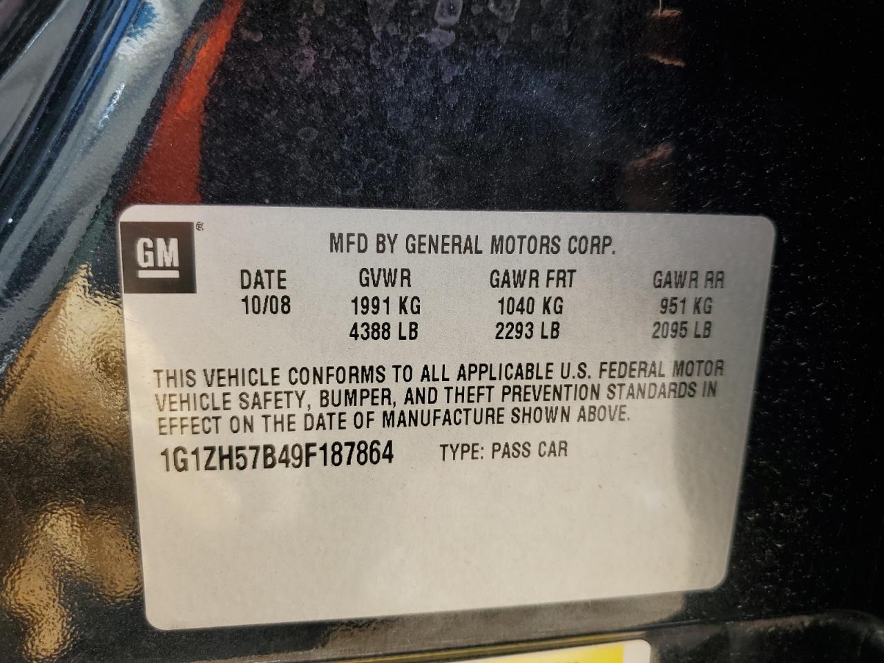 1G1ZH57B49F187864 2009 Chevrolet Malibu 1Lt