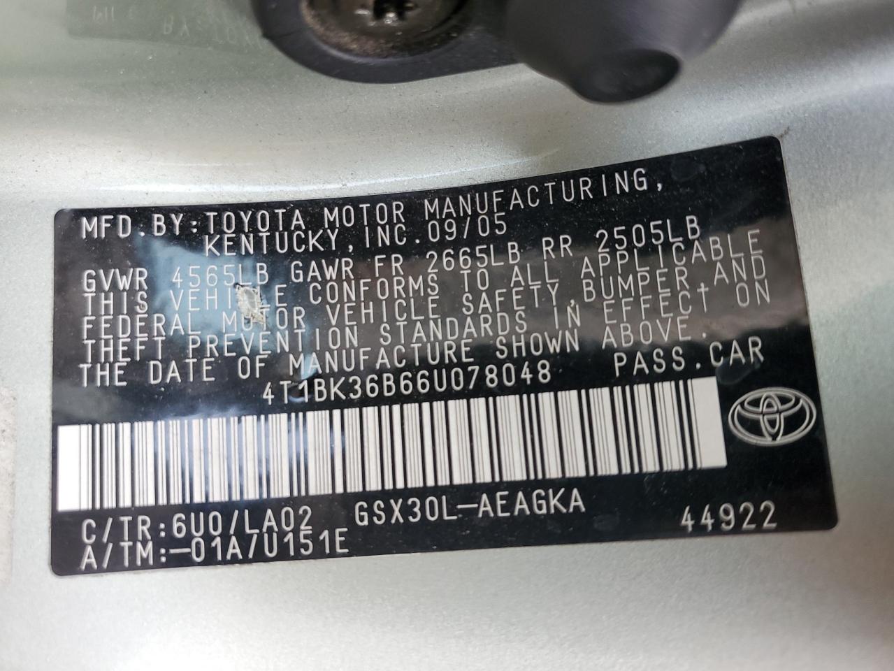 4T1BK36B66U078048 2006 Toyota Avalon Xl