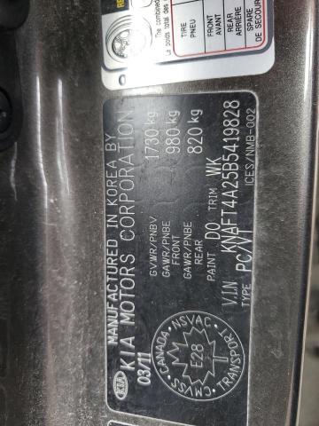 2011 Kia Forte Lx VIN: KNAFT4A25B5419828 Lot: 60383184