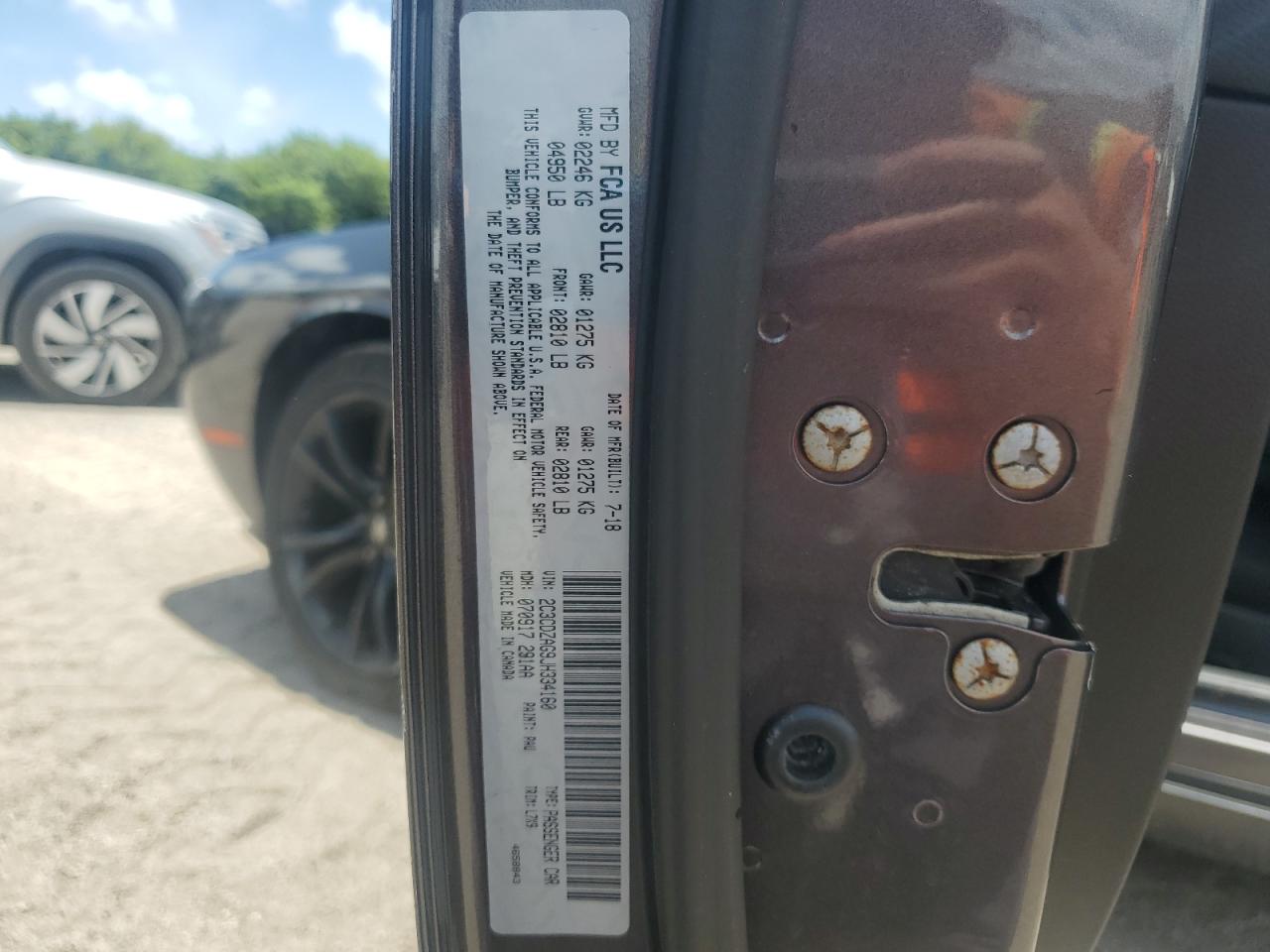 2C3CDZAG9JH334160 2018 Dodge Challenger Sxt