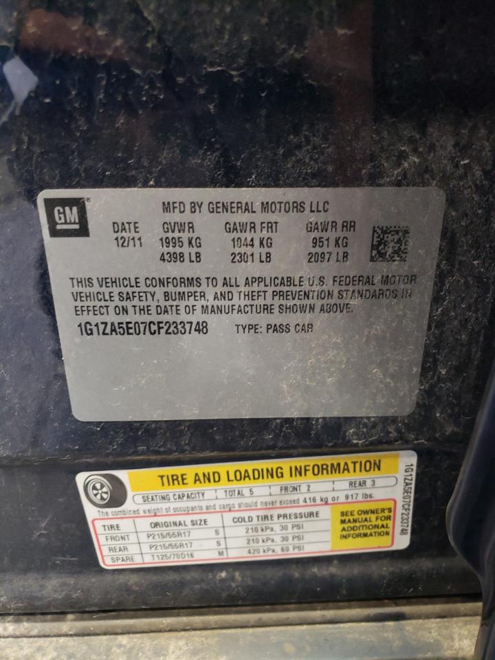 1G1ZA5E07CF233748 2012 Chevrolet Malibu Ls