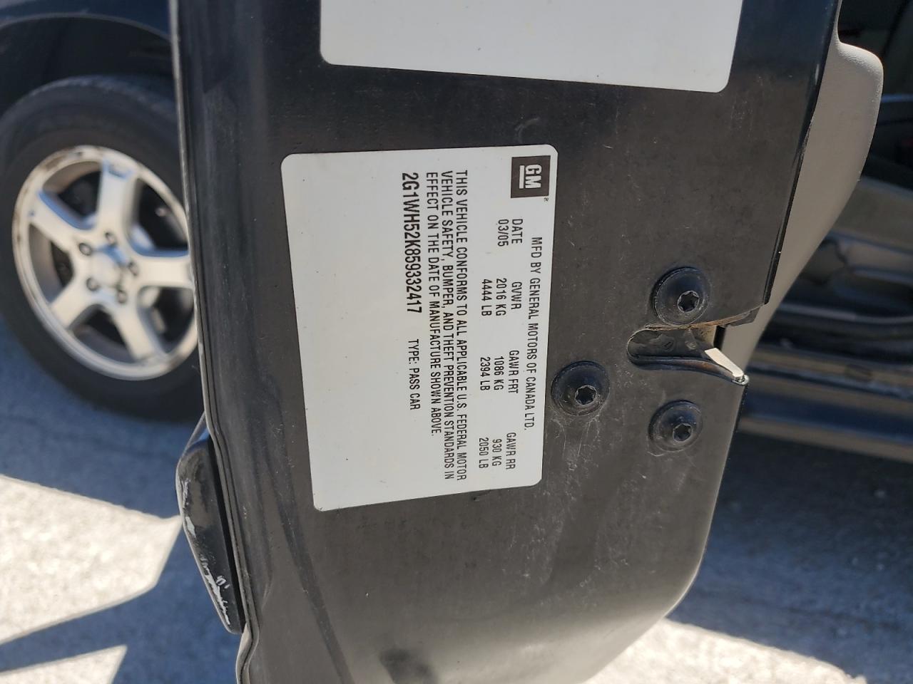 2G1WH52K859332417 2005 Chevrolet Impala Ls