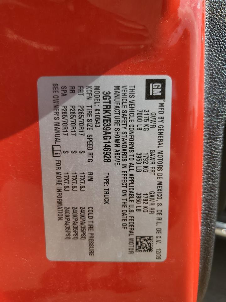 3GTRKVE39AG146928 2010 GMC Sierra K1500 Sle