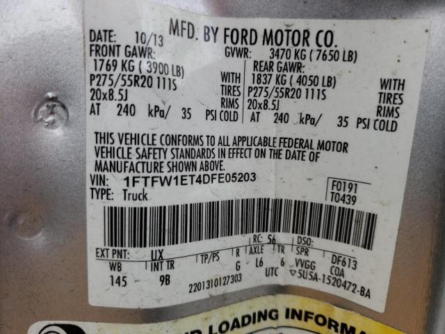 VIN 1FTFW1ET4DFE05203 2013 FORD F-150 no.12