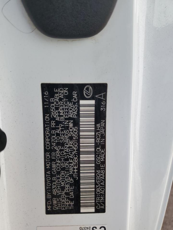 JTHHE5BC7H5015505 2017 Lexus Rc 350