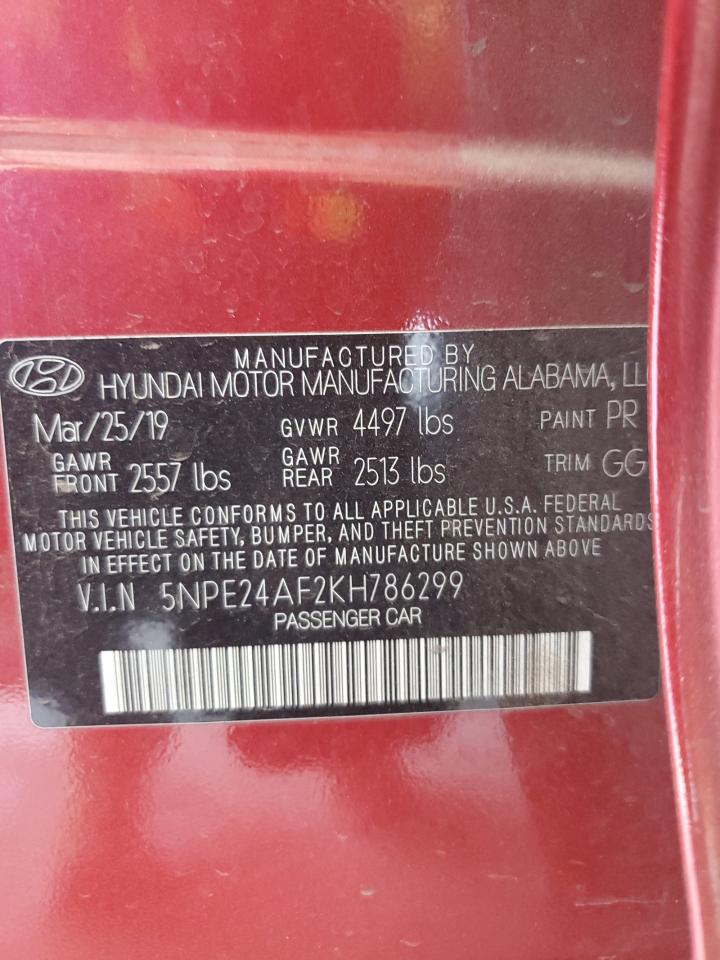 5NPE24AF2KH786299 2019 Hyundai Sonata Se